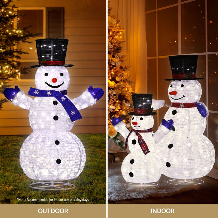 Christmas Lights 330 Led Fairy Light 3Pcs Snowman Decorations Set