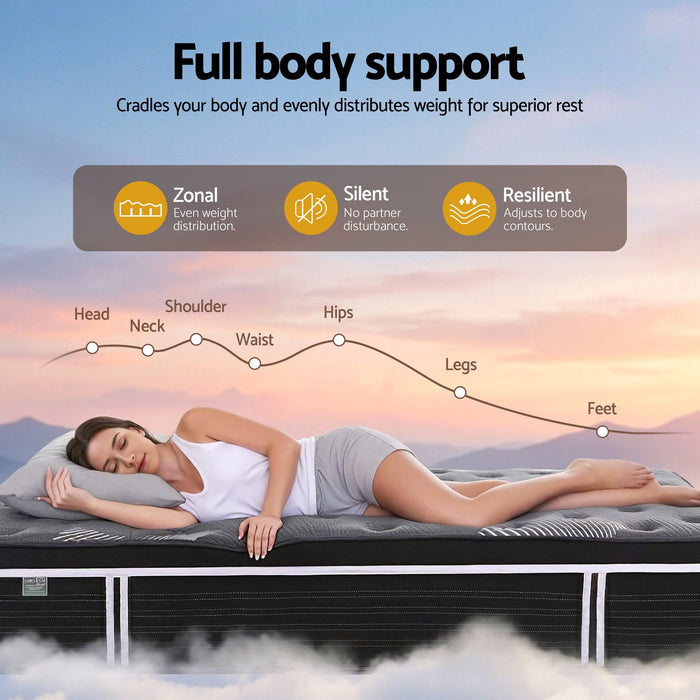 35cm Mattress Graphene Memory Foam Medium Firm Euro Top Mattresses Double