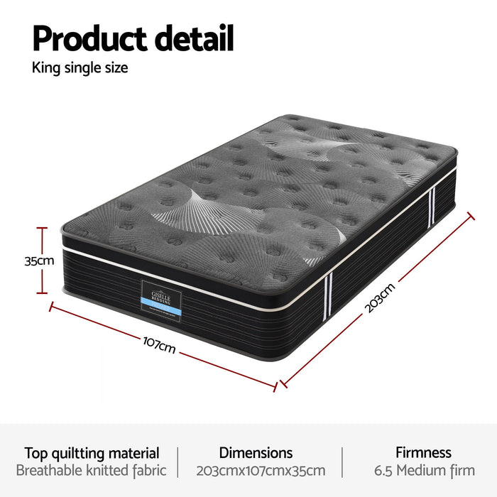 35cm Mattress Graphene Memory Foam Medium Firm Euro Top Mattresses King Single