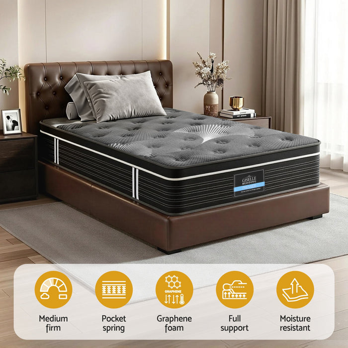 35cm Mattress Graphene Memory Foam Medium Firm Euro Top Mattresses King Single