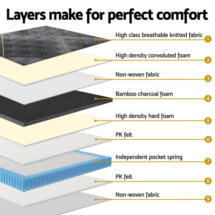 35cm Mattress King Bed Bamboo Pocket Firm Foam