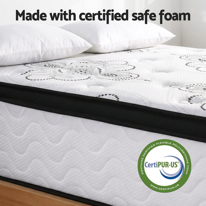 30cm Mattress Pocket Spring Medium Firm Foam Euro Top King