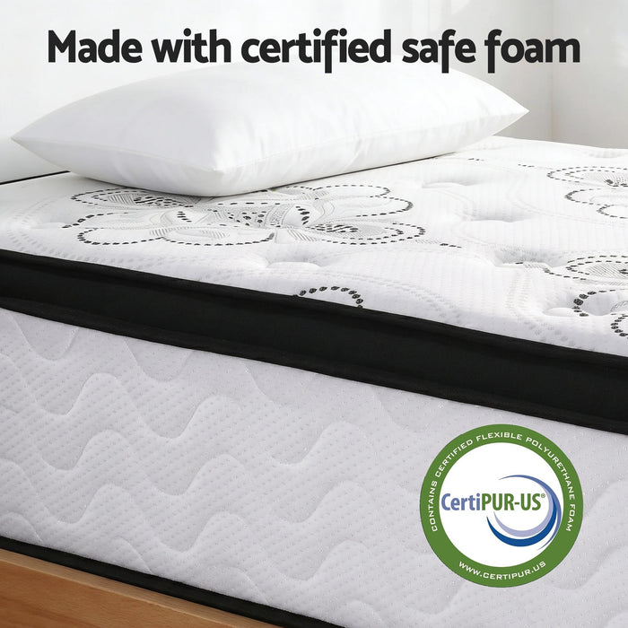 30cm Mattress Pocket Spring Medium Firm Foam Euro Top King Single