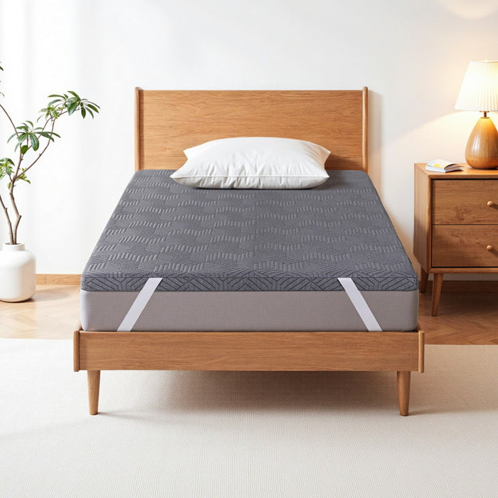 8cm Memory Foam Mattress Topper Gel Dual Layer Foam Bamboo King Single