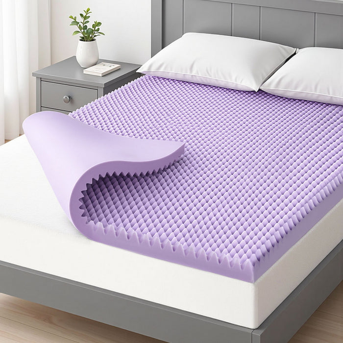 5cm Memory Foam Mattress Topper Lavender Infused Egg Crate Pad Mat King