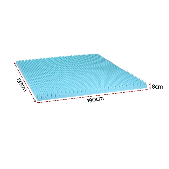 8cm Memory Foam Mattress Topper Gel Egg Crate Foam Bamboo Double
