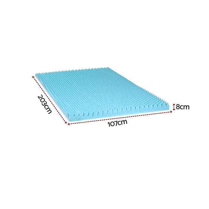 8cm Memory Foam Mattress Topper Gel Egg Crate Foam Bamboo King Single