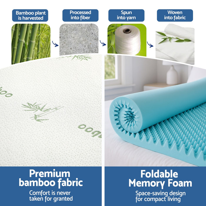 8cm Memory Foam Mattress Topper Gel Egg Crate Foam Bamboo Queen