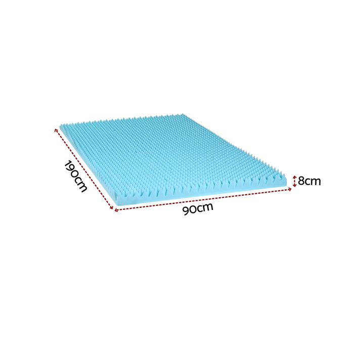 8cm Memory Foam Mattress Topper Gel Egg Crate Foam Bamboo Single