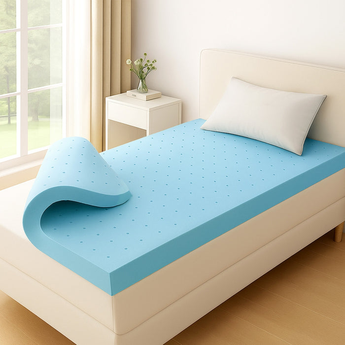 12cm Memory Foam Mattress Topper Ventilated Cool Gel Bamboo Cover Single