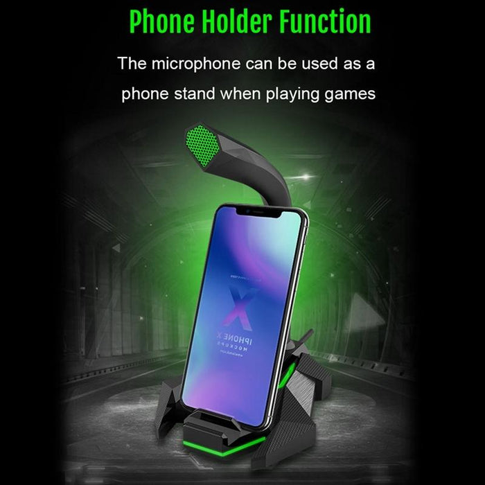 3.5Mm Wired Dual Mic Condenser Microphone For Live Broadcast Show Ktv