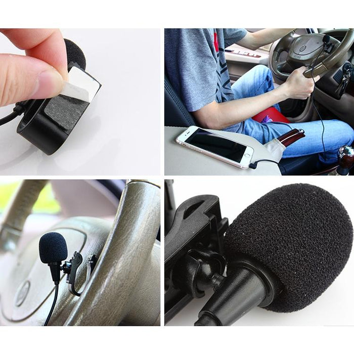 3M Lavalier Microphone For Car Gps / Bluetooth Audio 90° 2.5Mm Jack Stick-On / Clip-On