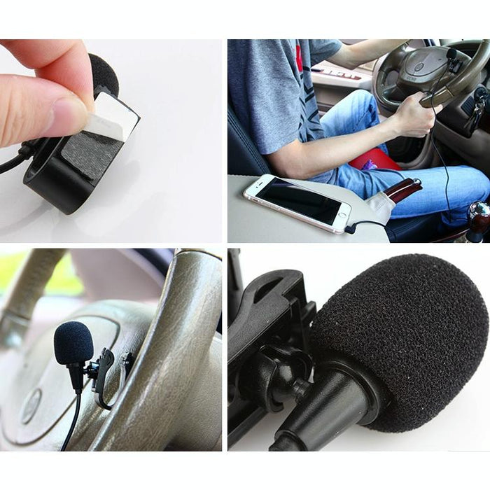 3M Lavalier Microphone For Car Gps / Bluetooth Audio 90° 3.5Mm Jack Stick-On / Clip-On