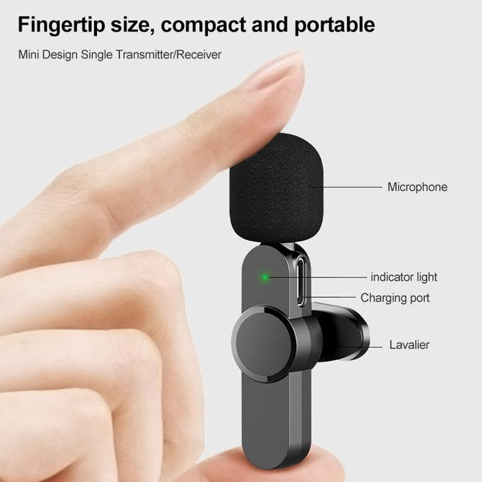 3-In-1 Wireless Lavalier Microphone With Noise Reduction