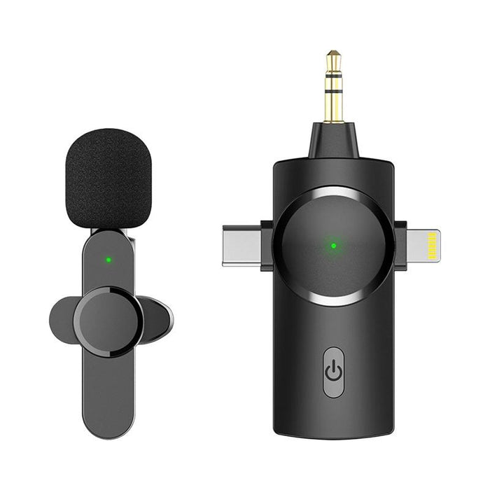 3-In-1 Wireless Lavalier Microphone With Noise Reduction