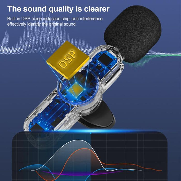 3-In-1 Wireless Lavalier Microphone With Noise Reduction