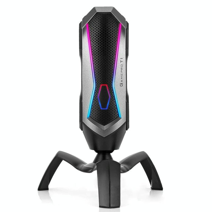 360-Degree Rotating Gaming Microphone With Rgb Lighting & Usb-C Cable