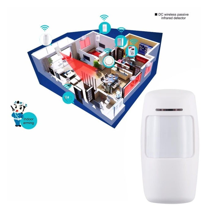 433Mhz Wide Angle Wireless Pir Detector White