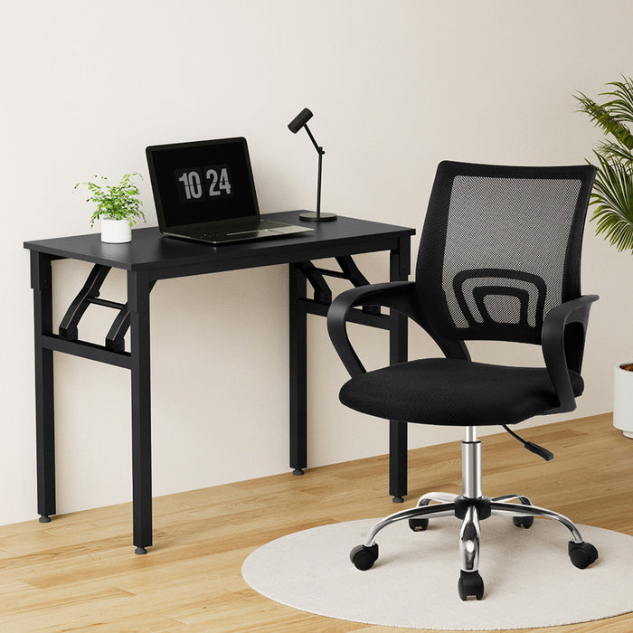 Foldable Mesh Office Chair And Desk Set