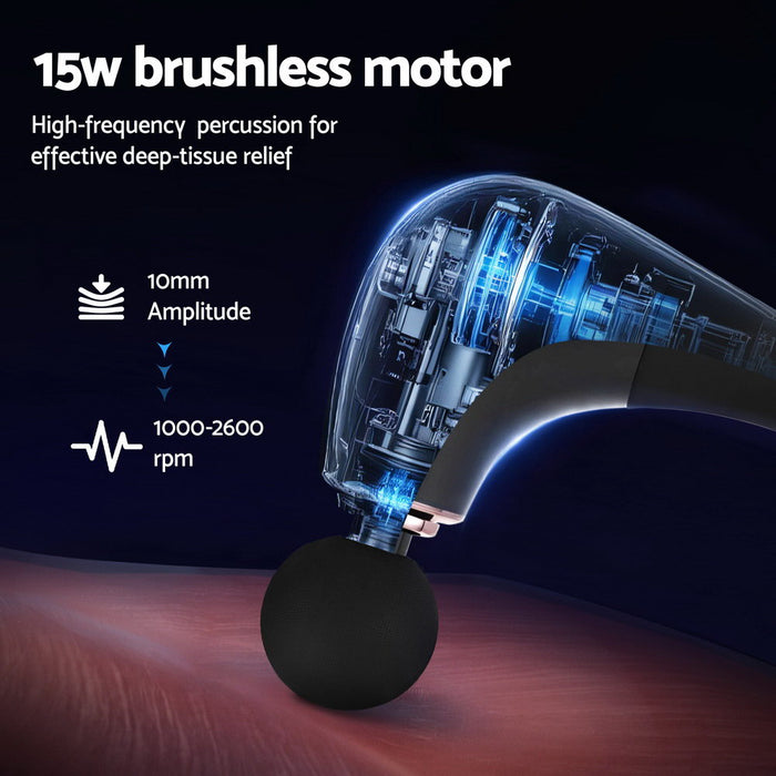 Massage Gun U-Shaped Extended Handle Percussion Massager 4 Heads