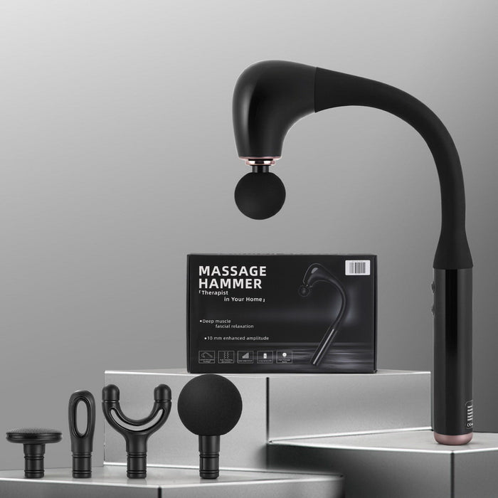 Massage Gun U-Shaped Extended Handle Percussion Massager 4 Heads