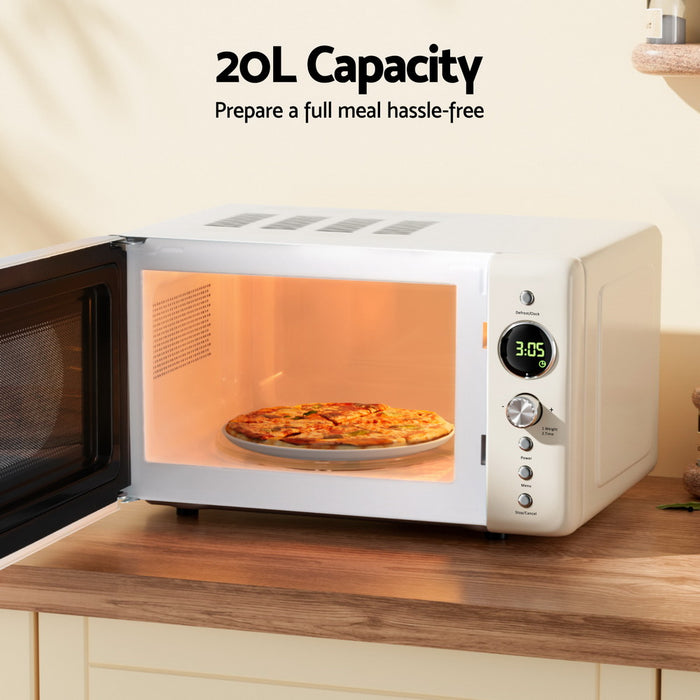 20L Microwave Oven 700W Cream
