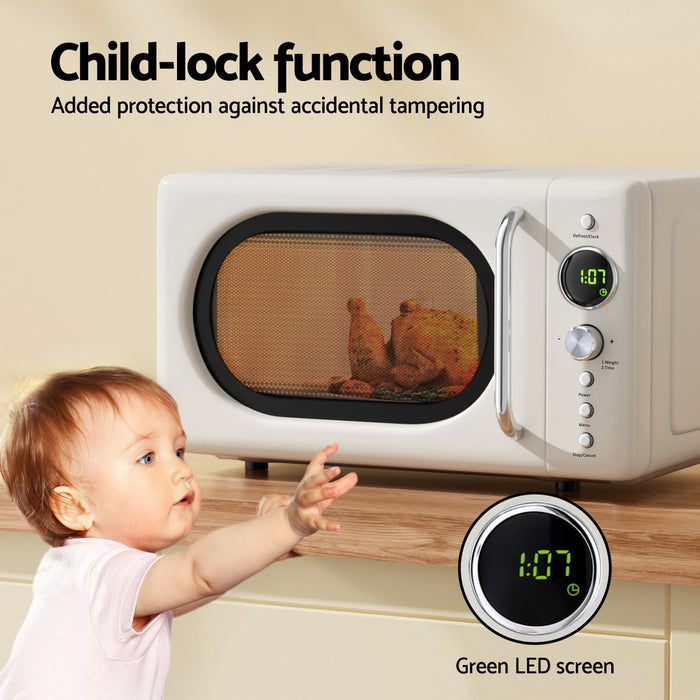 20L Microwave Oven 700W Cream
