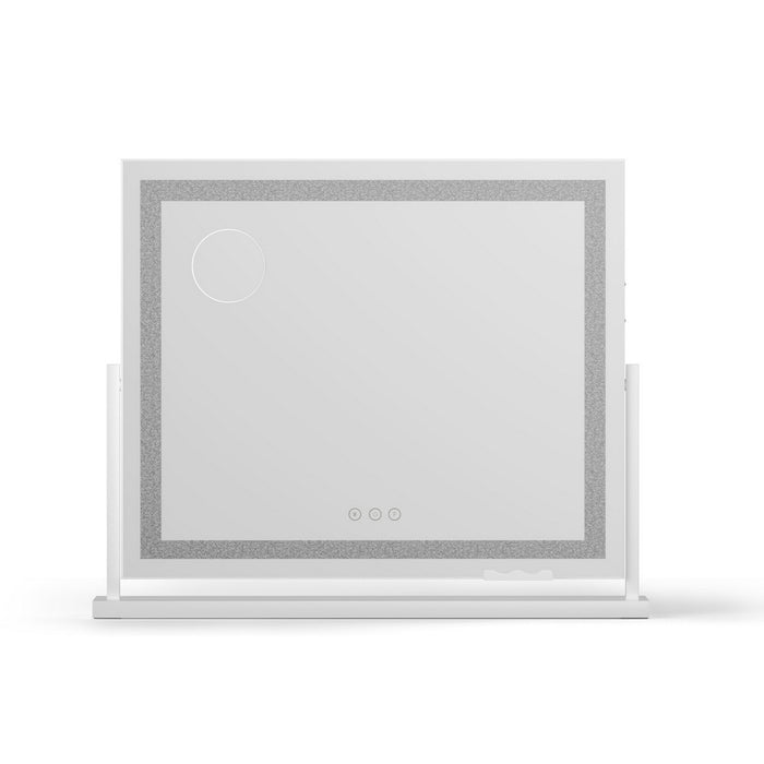 Makeup Mirror 60X50Cm 360 Degree Rotatable Vanity Mirror With Lights Crystal Led