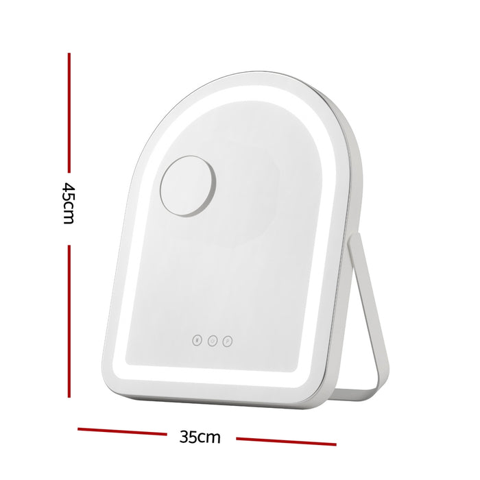 Makeup Mirror 35X45cm Dressing Vanity Led Stripe Light With 5X Magnification Rotation White Arch