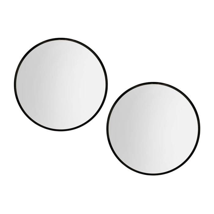 2 Wall Mirror Makeup 70cm Home Decor Framed Mirrors Bathroom Round Black