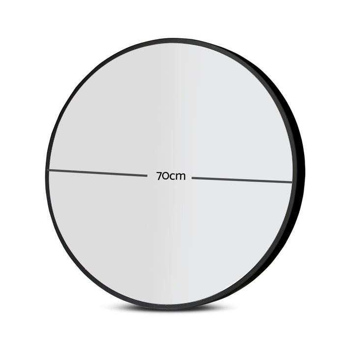 2 Wall Mirror Makeup 70cm Home Decor Framed Mirrors Bathroom Round Black