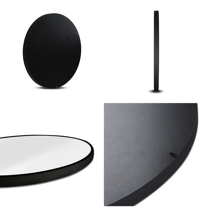 2 Wall Mirror Makeup 70cm Home Decor Framed Mirrors Bathroom Round Black