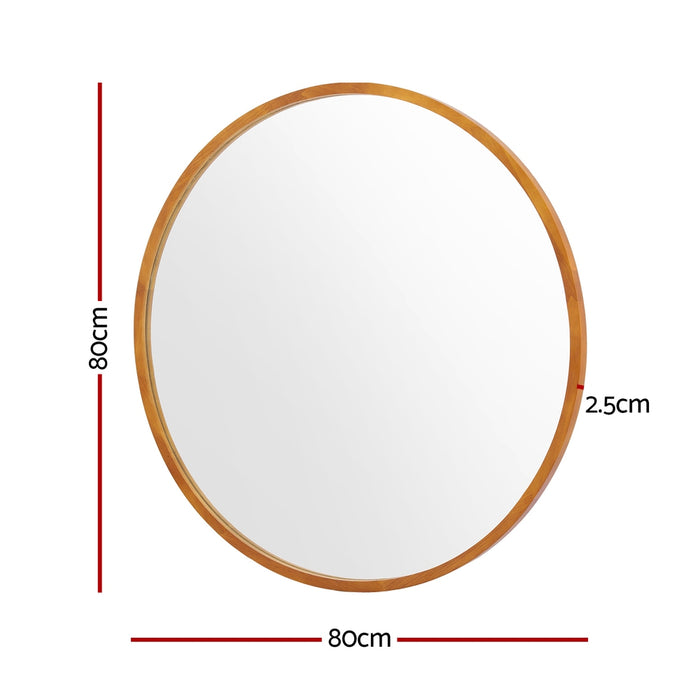 Wall Mirror Wooden Makeup 80Cm