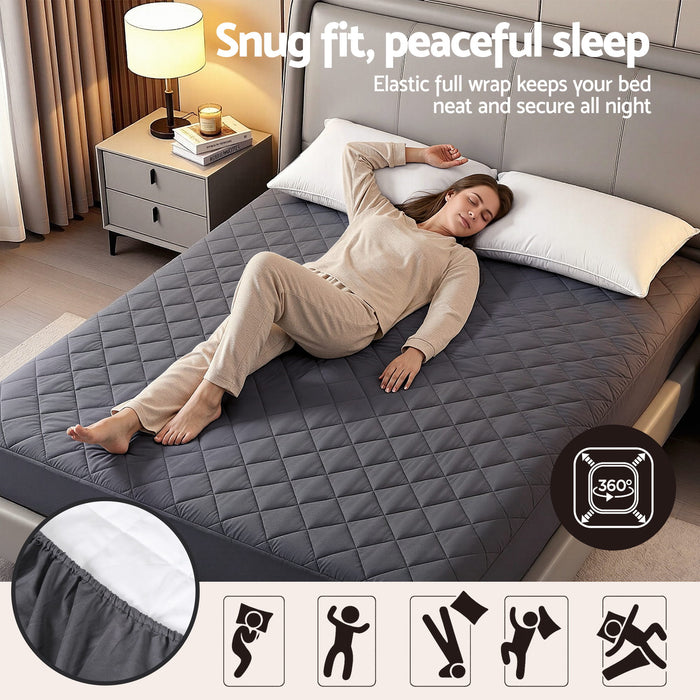 Water-Resistant Mattress Protector Microfiber 360° Fit Double