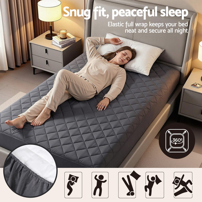 Water-Resistant Mattress Protector Microfiber 360° Fit King Single