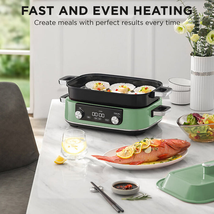 3L Non-Stick Multifunction Electric Cooker Pan Green