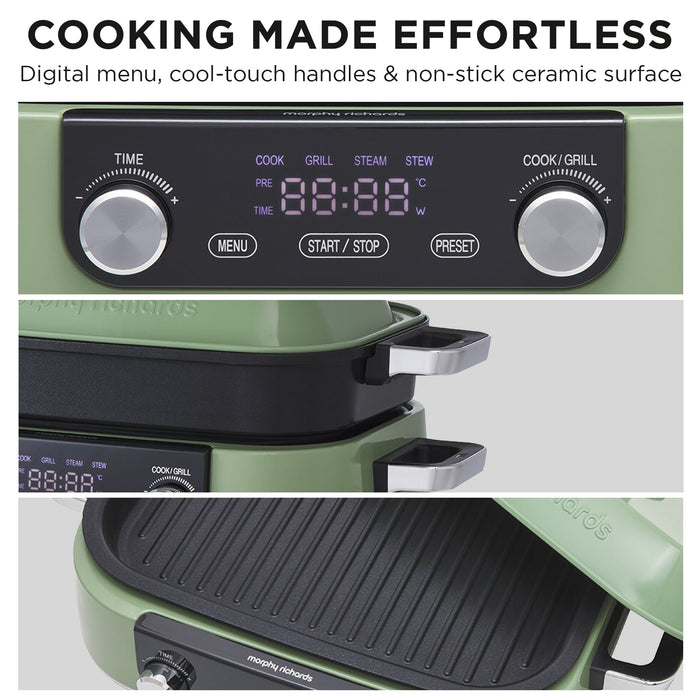 3L Non-Stick Multifunction Electric Cooker Pan Green