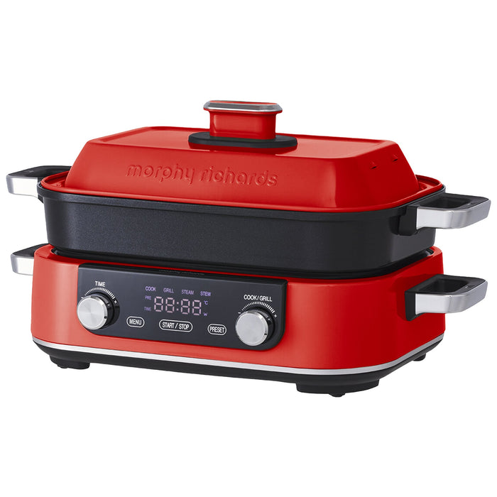 3L Non-Stick Multifunction Electric Cooker Pan In Red