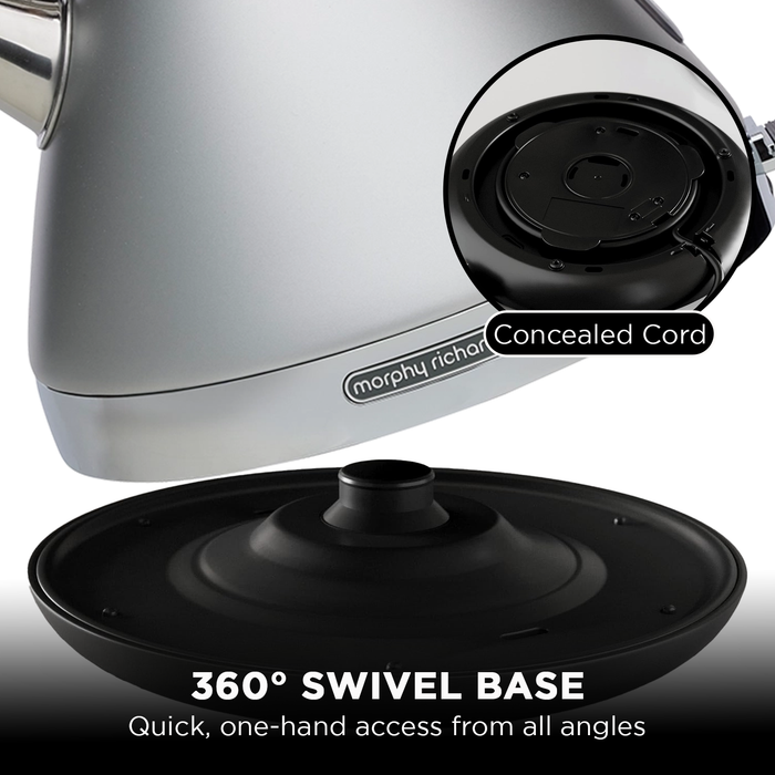 1.5L Venture Collection Pyramid Kettle In Steel Grey