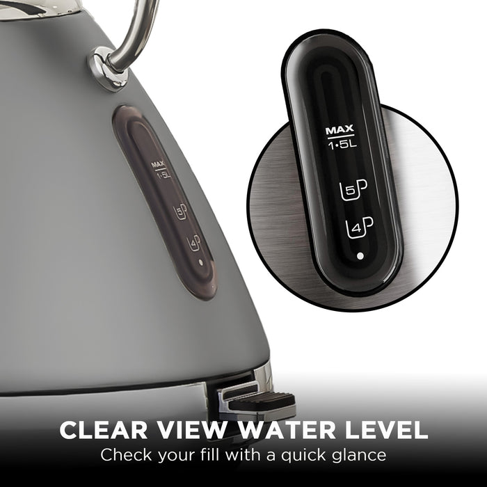 1.5L Venture Collection Pyramid Kettle In Steel Grey