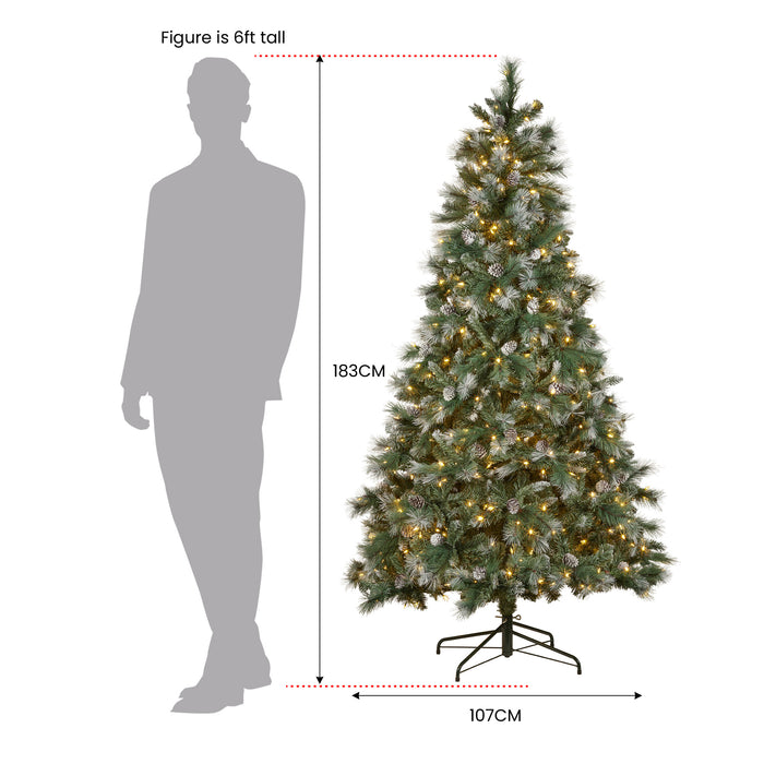 1.8M Bayville Pine Pre-Lit Christmas Tree