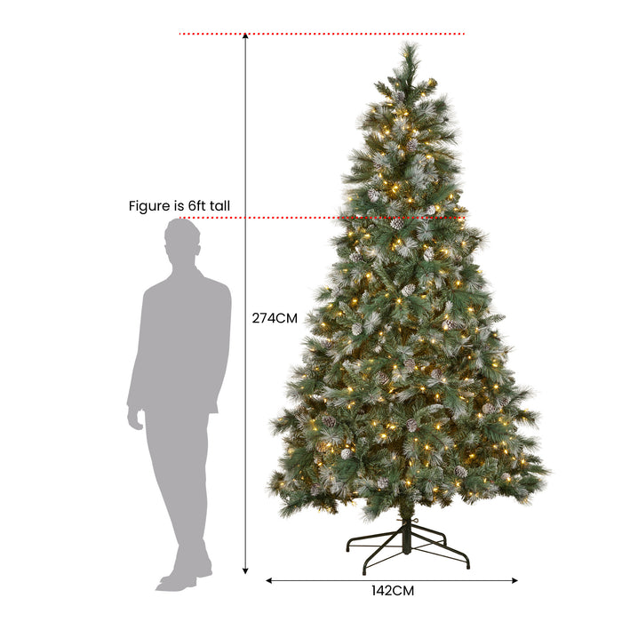 2.7M Bayville Pine Pre-Lit Christmas Tree