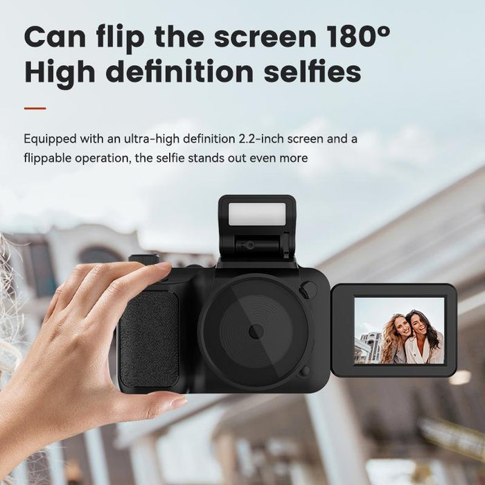 4K Mini Digital Camera For High Definition Selfies Black