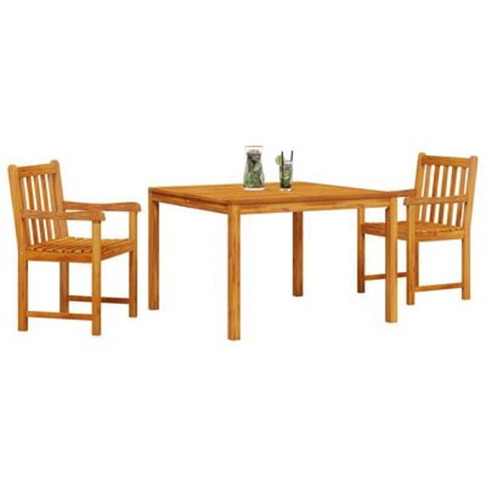 3 Piece Garden Dining Set - Solid Acacia Wood Ttiplap