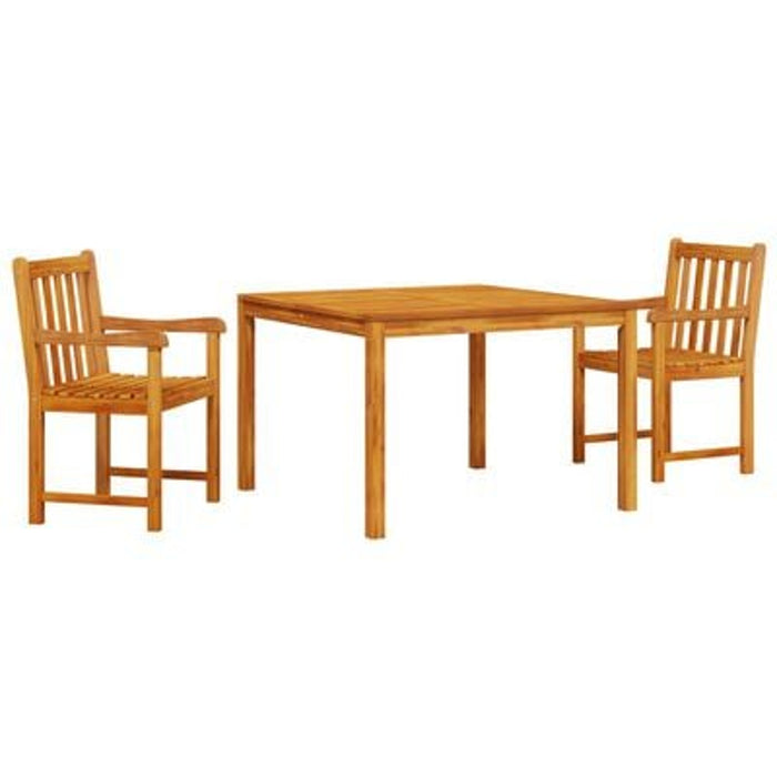 3 Piece Garden Dining Set - Solid Acacia Wood Ttiplap