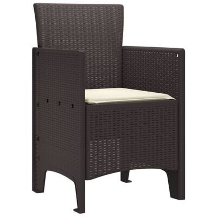 Garden Chairs With Cushions 4 Pcs Brown Poly Rattan Naiaii