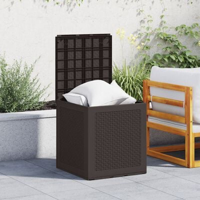 Garden Storage Box Brown 55X53X57 Cm Pp Nibpnb