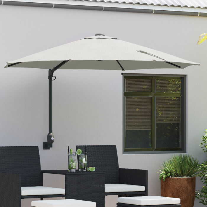 Wall-Mounted Garden Parasol With Leds Sand 248 Cm Axbbtxat