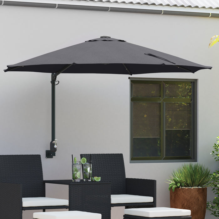 Wall-Mounted Garden Parasol With Leds Anthracite 248 Cm Axbbtxap