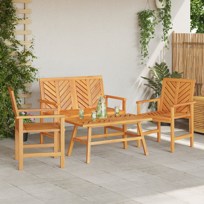 4 Piece Garden Lounge Set Solid Wood Acacia Topaoxi
